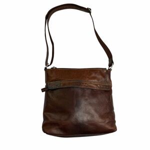 Jack Georges leather crossbody cognac leather bag purse